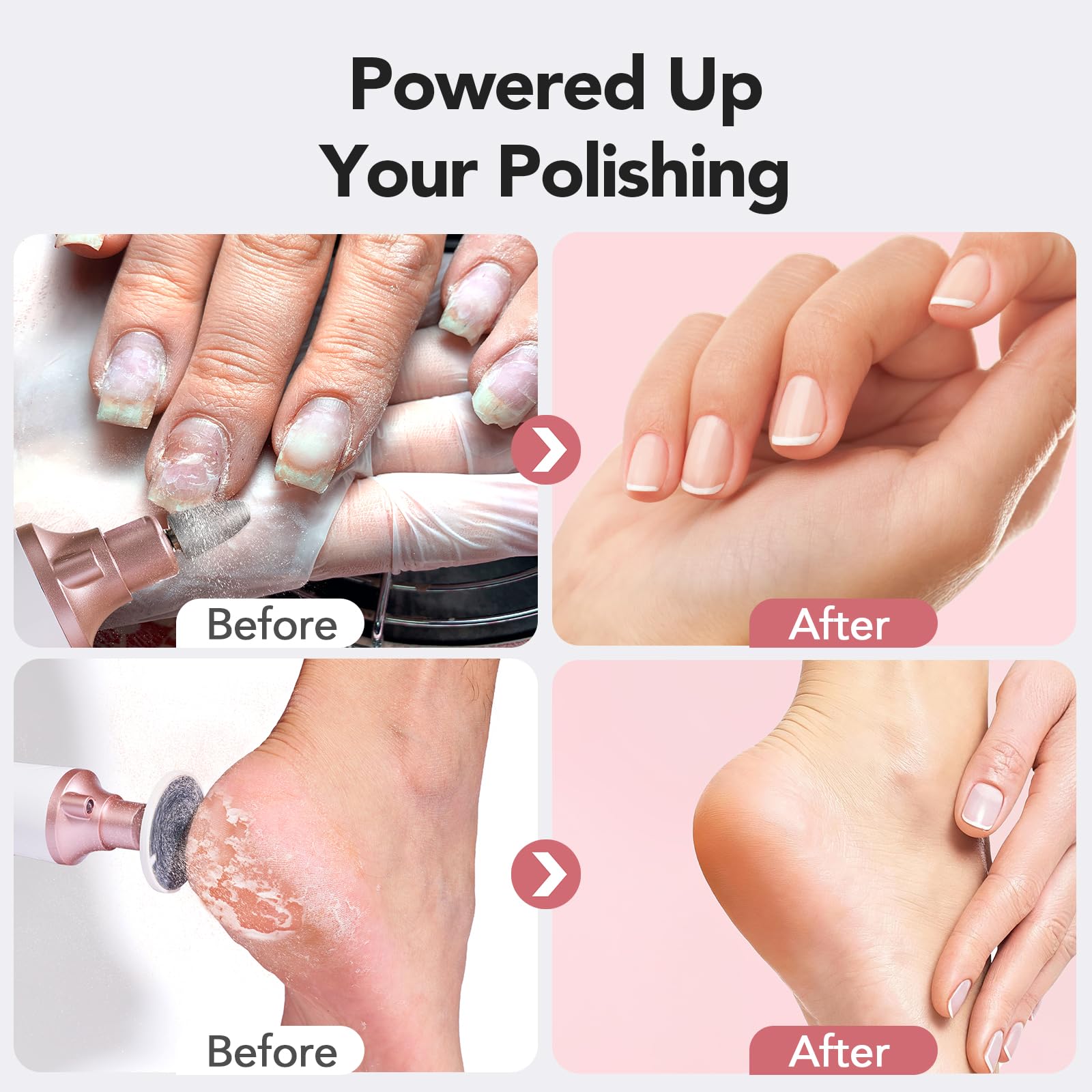 LitBear cordless operation provides hands-free use for nails on hands and feet