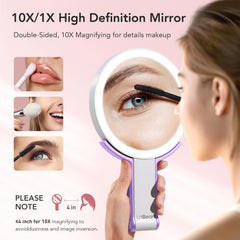 LitBear double-sided lighted mirror for everyday makeup and skincare.