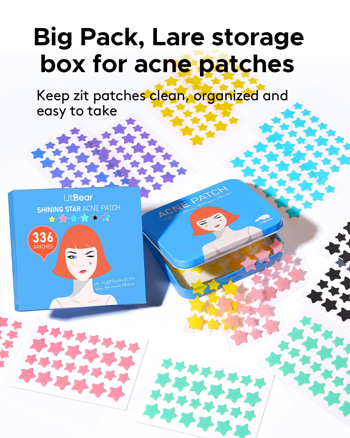 LitBear star design patches combine fashion with discreet acne care.