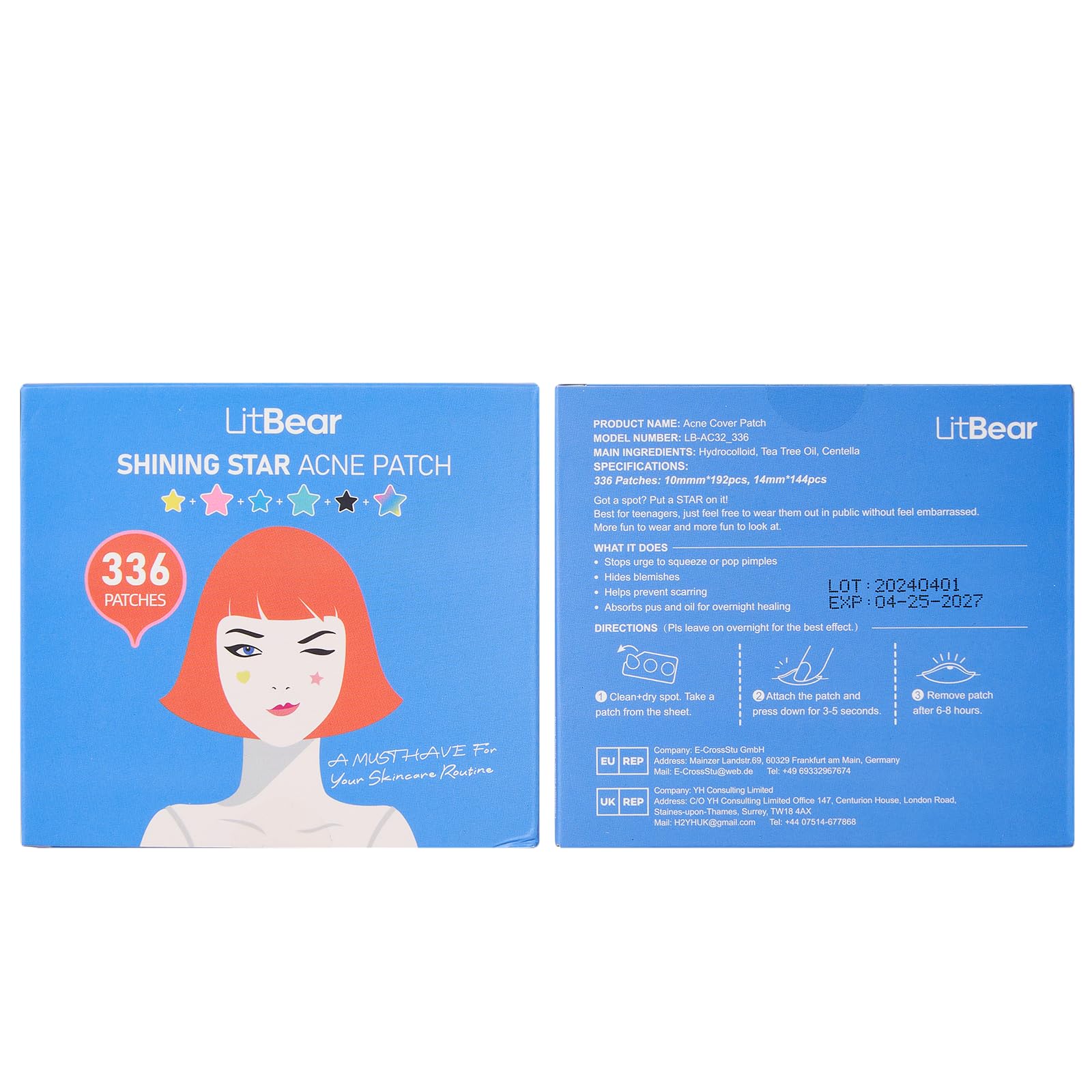 LitBear star patches cling overnight with strong adhesion for worry-free wear.