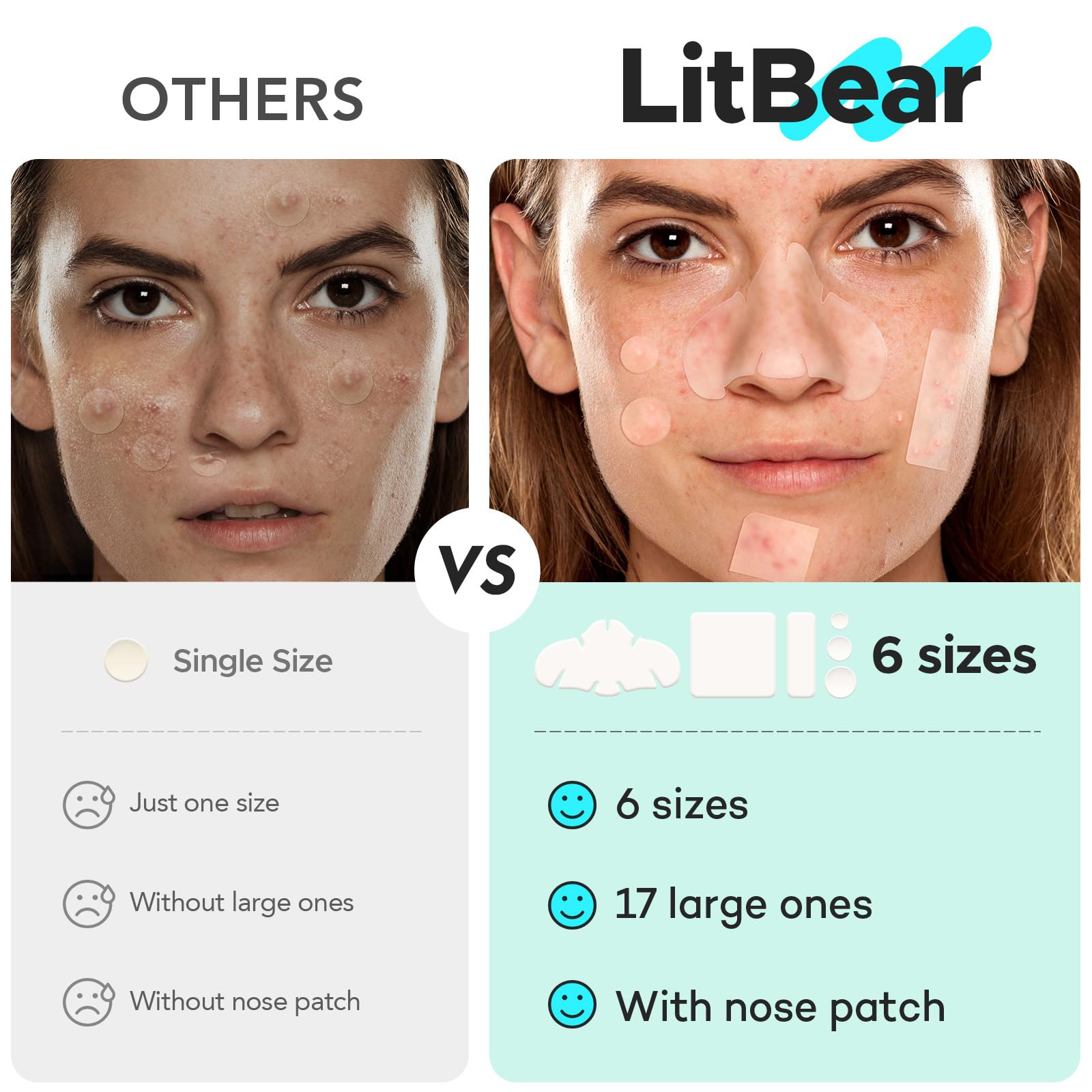 LitBear patch 92x48mm rectangle patches cover extensive zones for fast protection.
