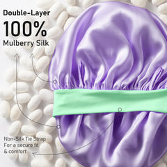 LitBear silk bonnet 13-inch diameter demonstrating ample room for all hairstyles