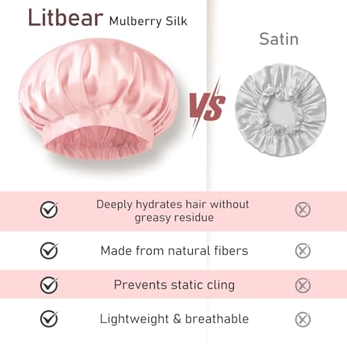 LitBear silk bonnet OEKO-TEX-certified fabric ensures safe, eco-friendly use.