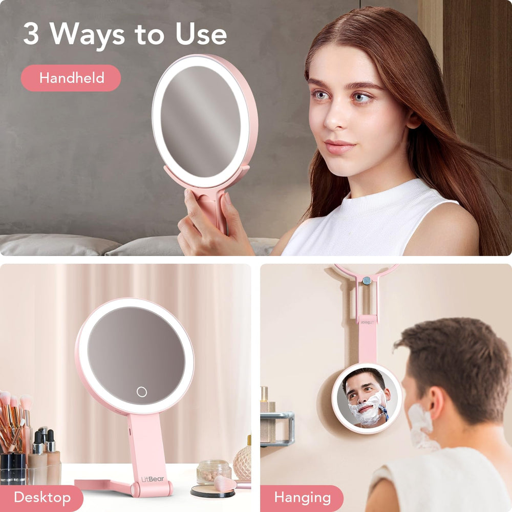 LitBear white light setting offers clean visibility for cosmetics
