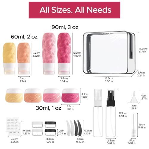 LitBear TSA approved travel bag pink kit for streamlined security checks.