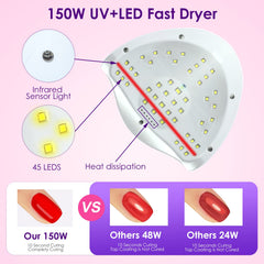 Liteland UV nail lamp side ventilation reduces heat during sessions.