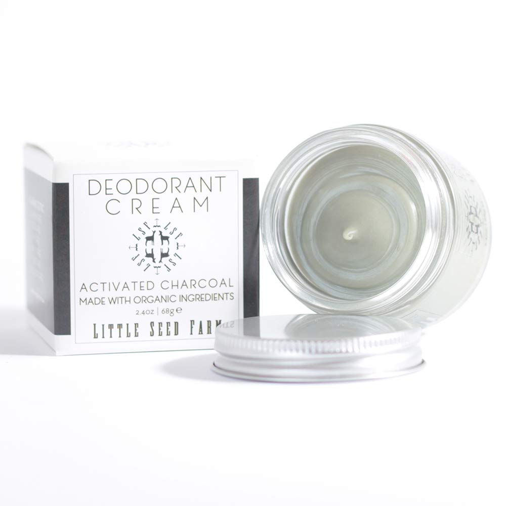 Activated charcoal ingredient in Little Seed Farm deodorant for odor absorption.