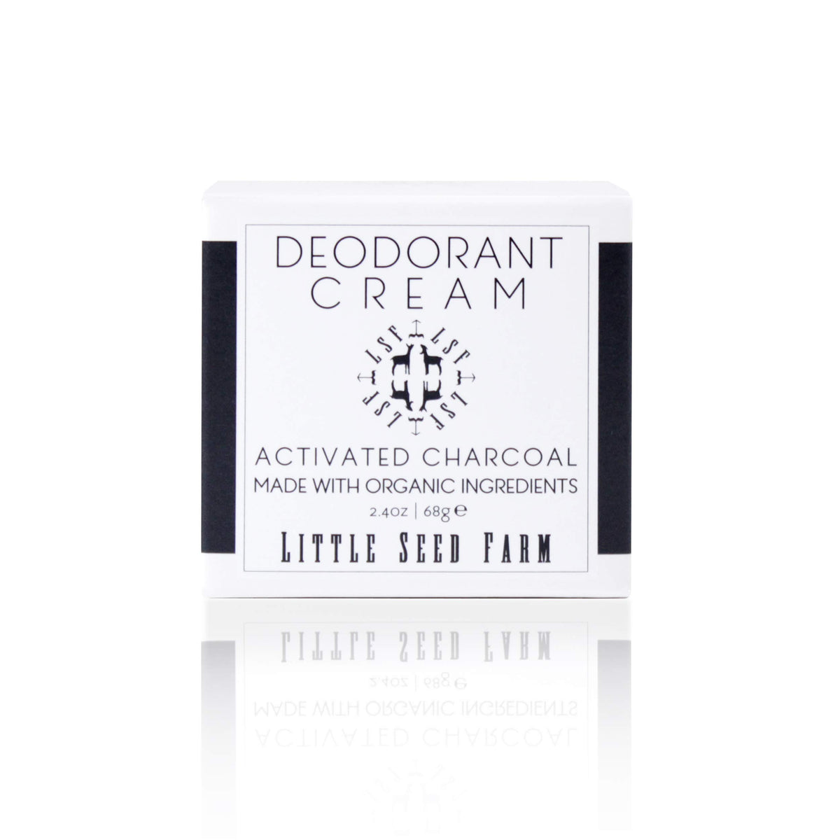 Little Seed Farm deodorant cream with charcoal jar for odor control.
