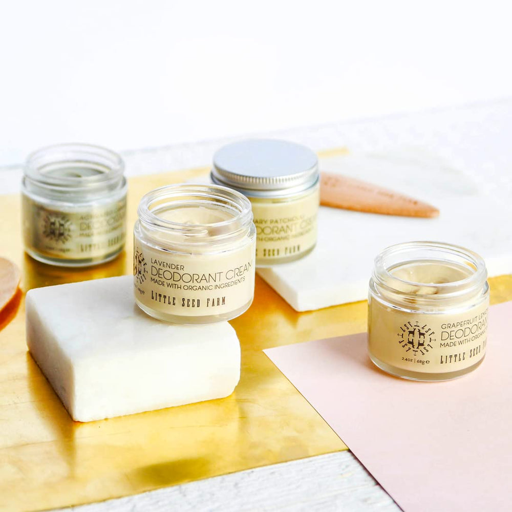 Silky texture visible on skin from Little Seed Farm deodorant cream