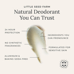 Little Seed Farm deodorant cream texture close-up showing silky glide.
