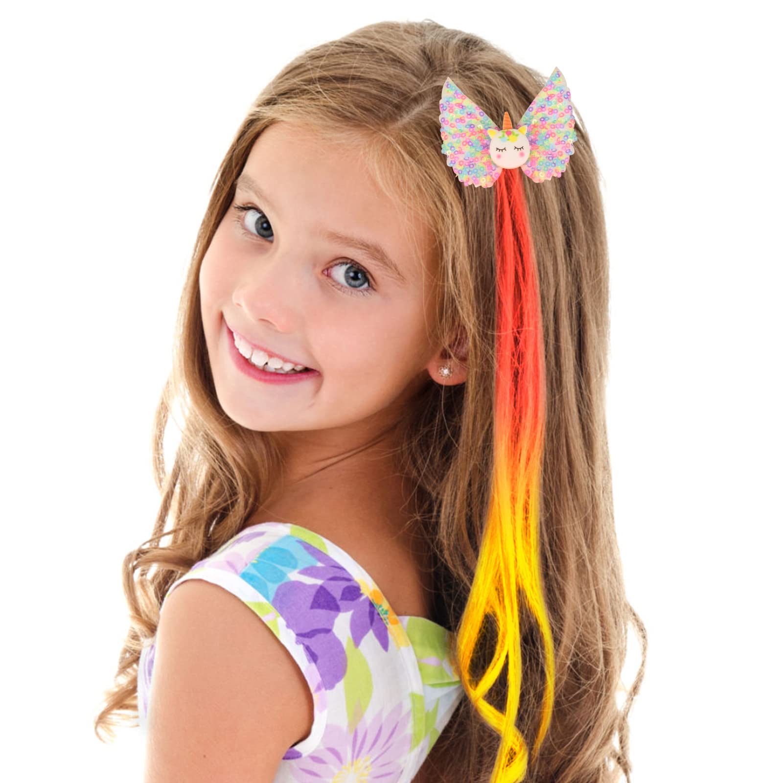 Little World 13-inch curly extensions suit long-haired kids for braids and ponytails.
