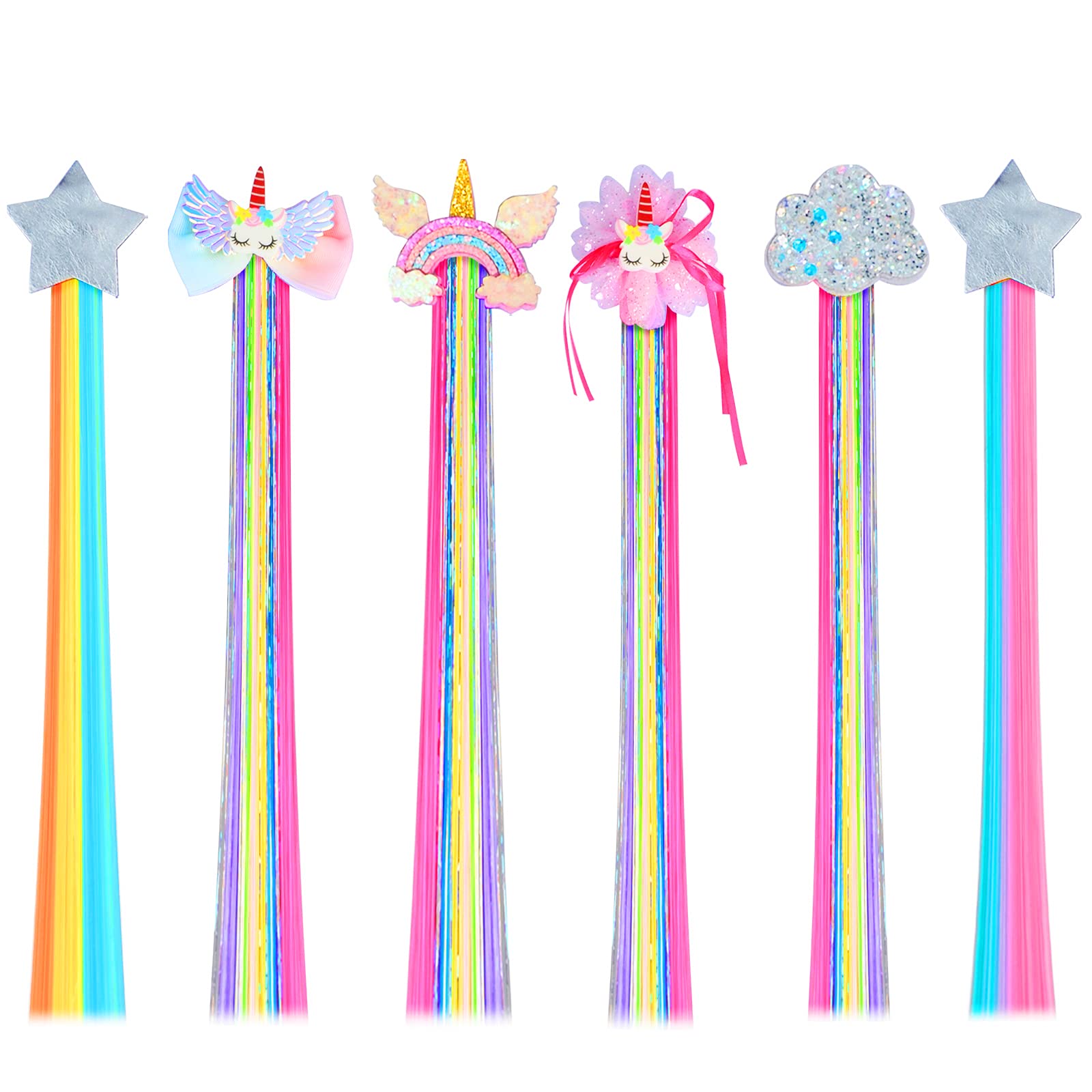 Pinzas Little World unicornio arcoiris, ideales para peinados divertidos y fáciles de crear.
