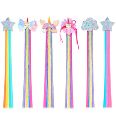 Pinzas Little World unicornio arcoiris, ideales para peinados divertidos y fáciles de crear.