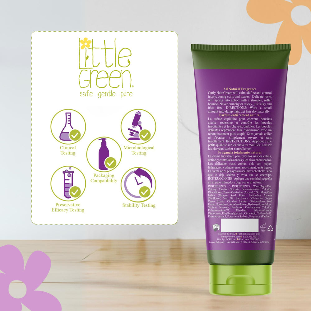 Little Green Kids Curly Hair Cream aloe and oat extract soothe skin and scalp