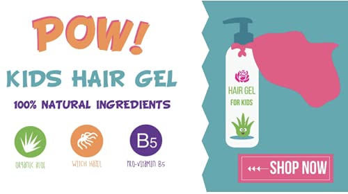 Little Roseberry hair gel child styling demonstrates safe, light hold for kids