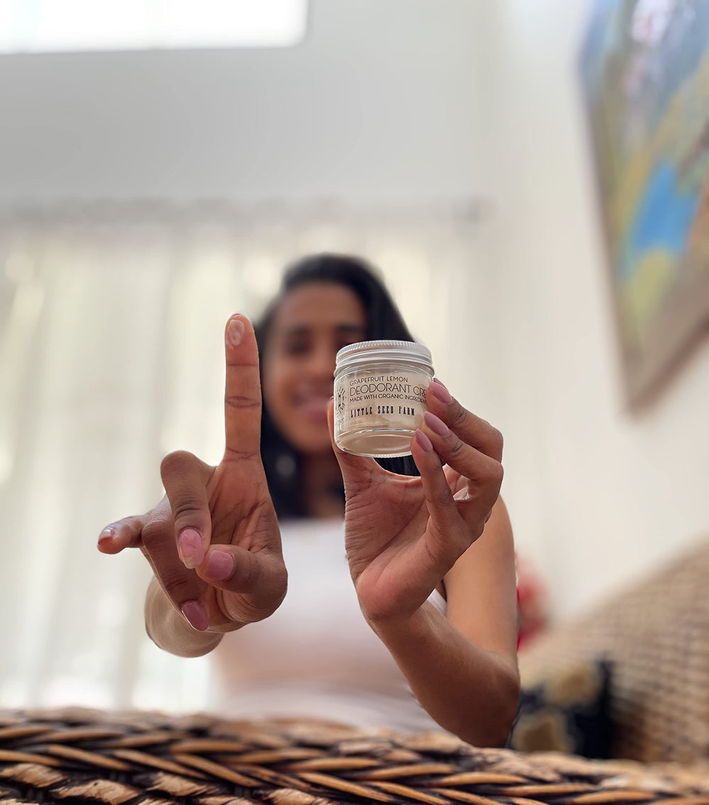 Little Seed Farm deodorant allows quick underarm refresh with fingers for busy mornings