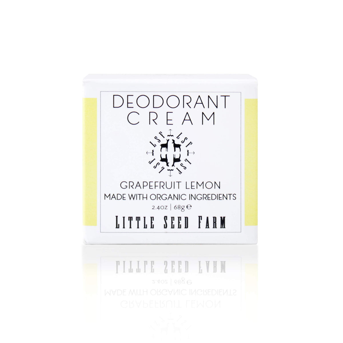 Little Seed Farm grapefruit lemon deodorant jar shows aluminum-free formula for sensitive skin