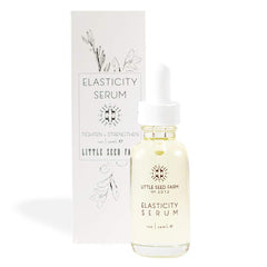 Little Seed Farm Elasticity Serum bottle emphasizing skin toning and hydration.