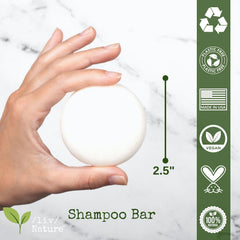 liv Nature fragrance-free shampoo bar travel-friendly design fits gym bags and flights