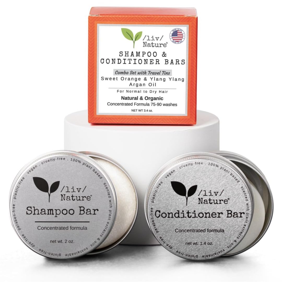 liv Nature shampoo bar in travel case showing compact on-the-go moisture solution.