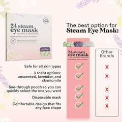 LivaClean 24 steam eye mask with ear hooks securing a comfortable fit