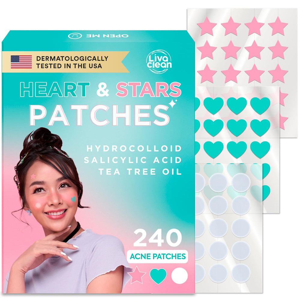 LivaClean heart patch pack cover with 240 units for blemish care