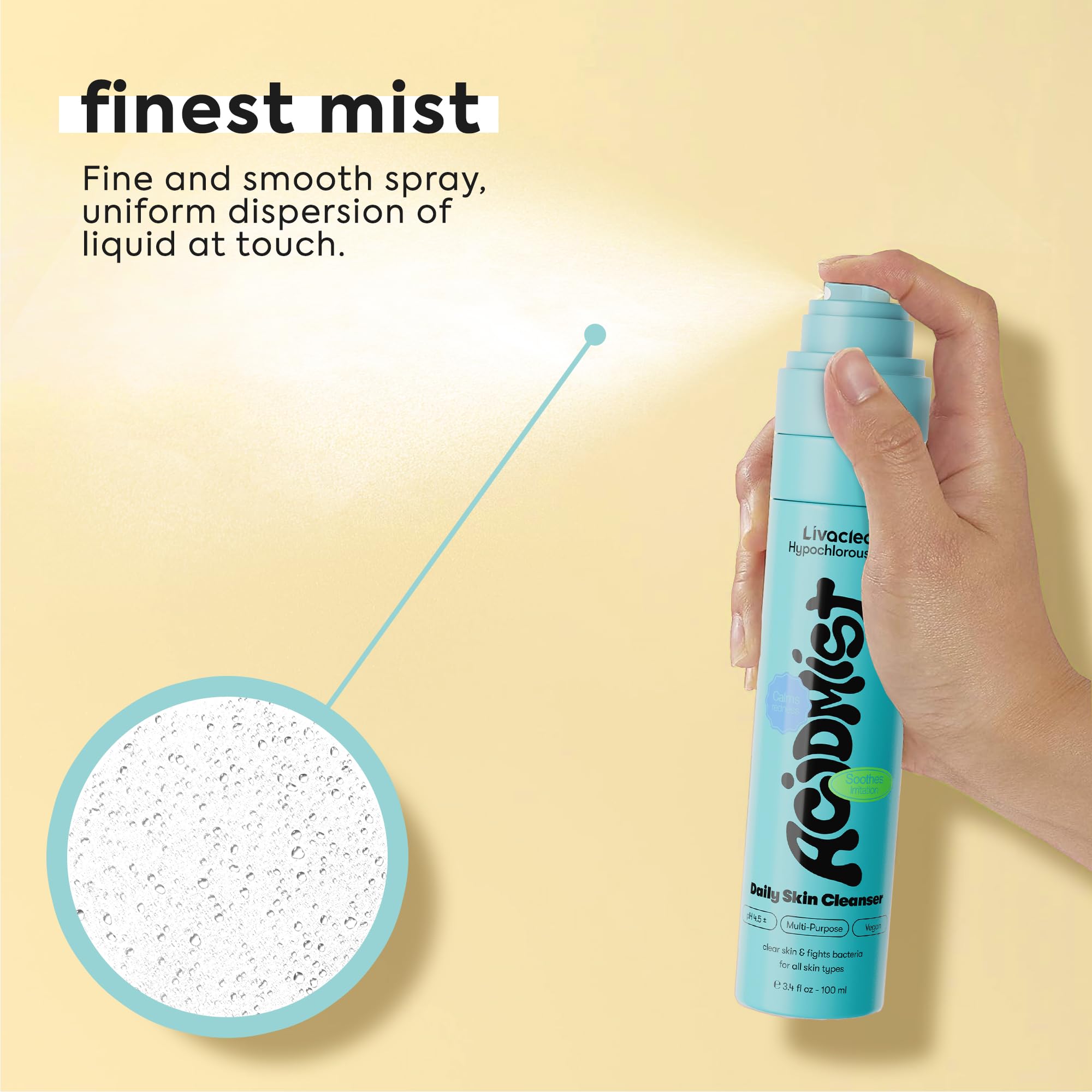 LivaClean label detail highlights a pH balanced formula for skin friendly use
