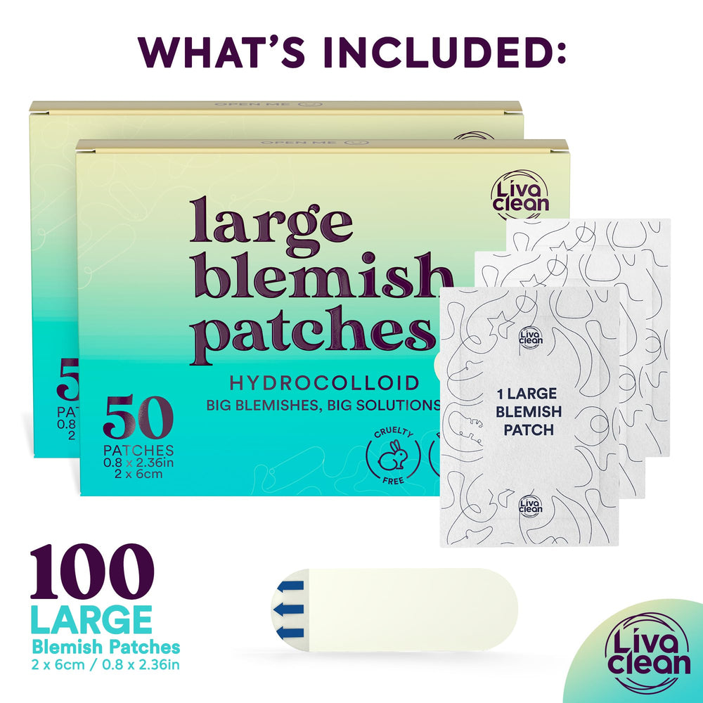 LivaClean large patch on nose shows discreet, transparent coverage for daily wear.