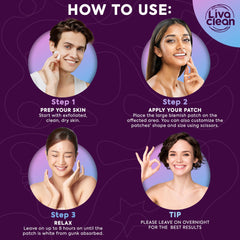 LivaClean large patches on skin; discreet coverage for consistent acne care