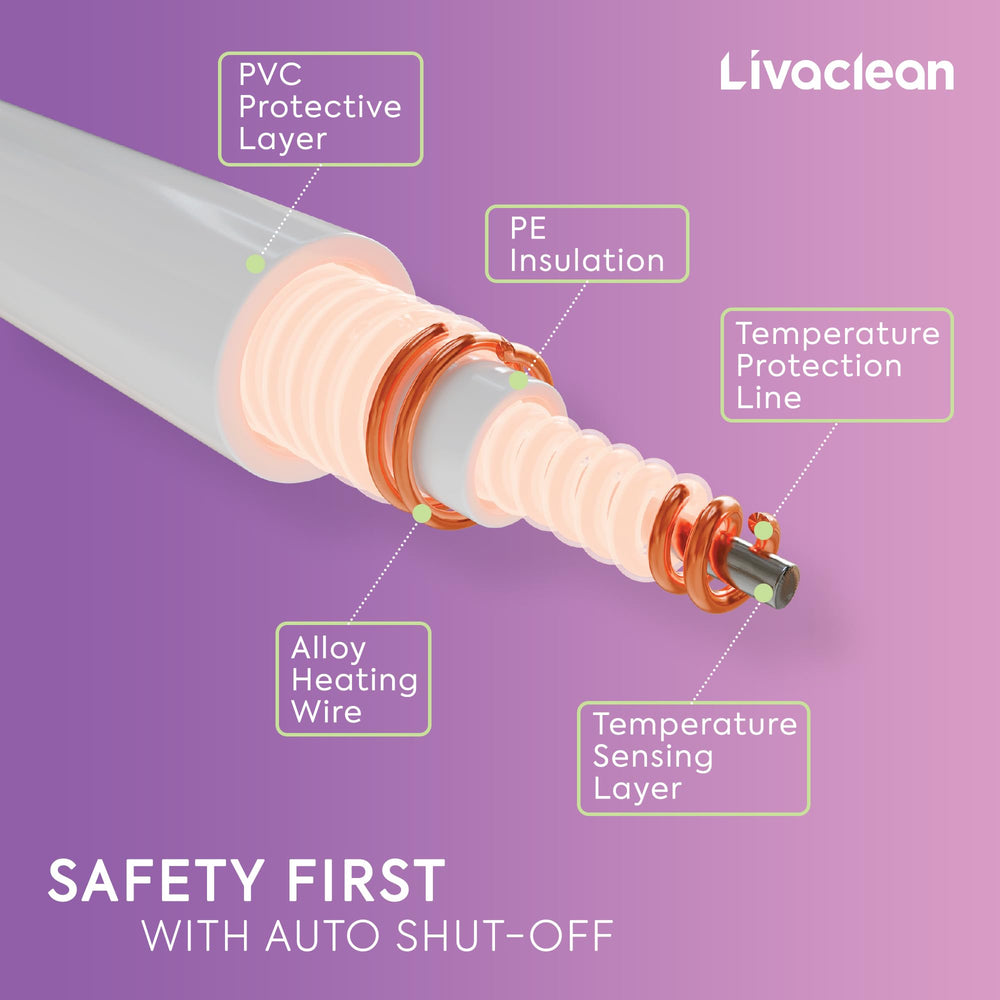 Livaclean auto-heating protection provides safer, reliable operation during use.