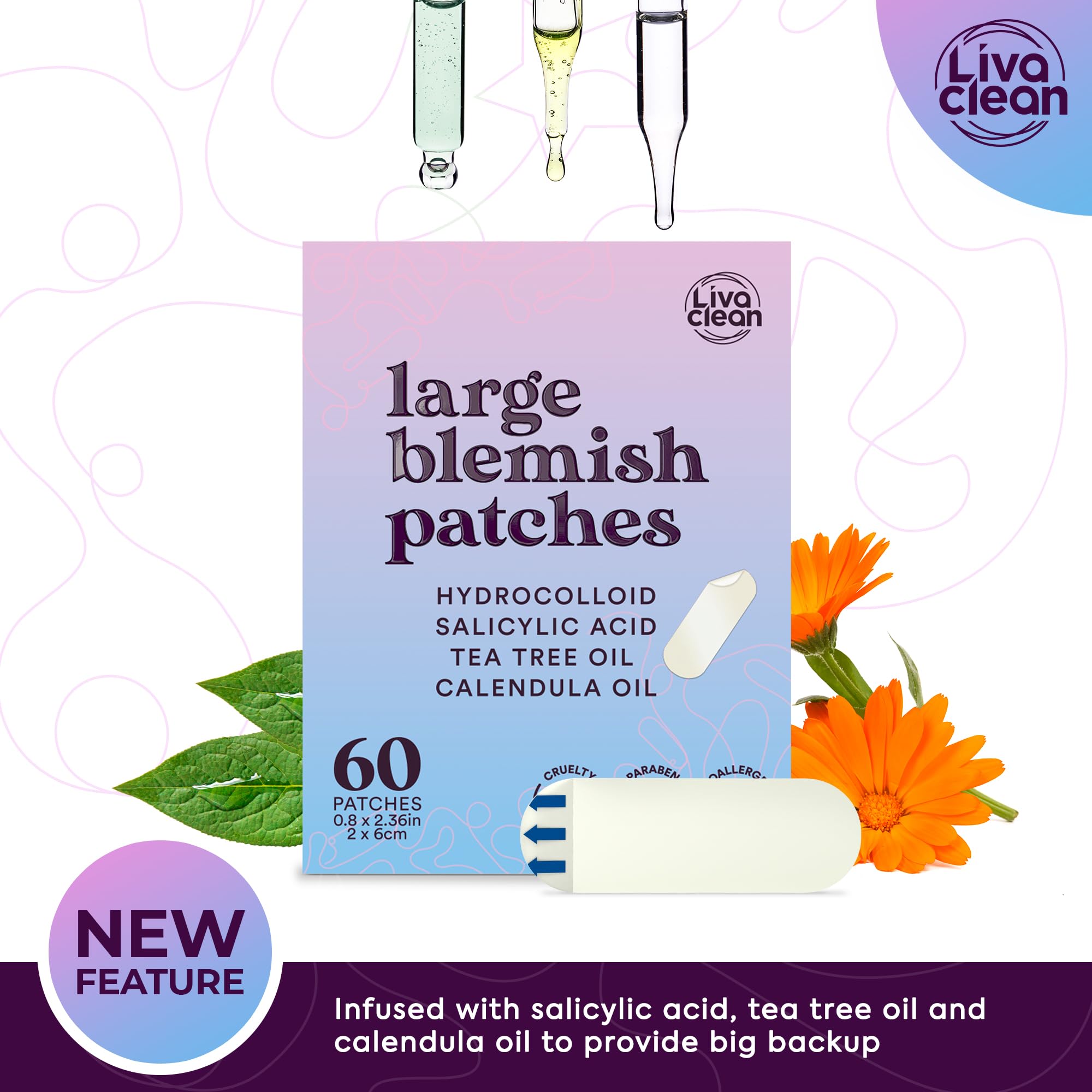 LivaClean patch on nose closeup; hydrocolloid adhesion for oily skin