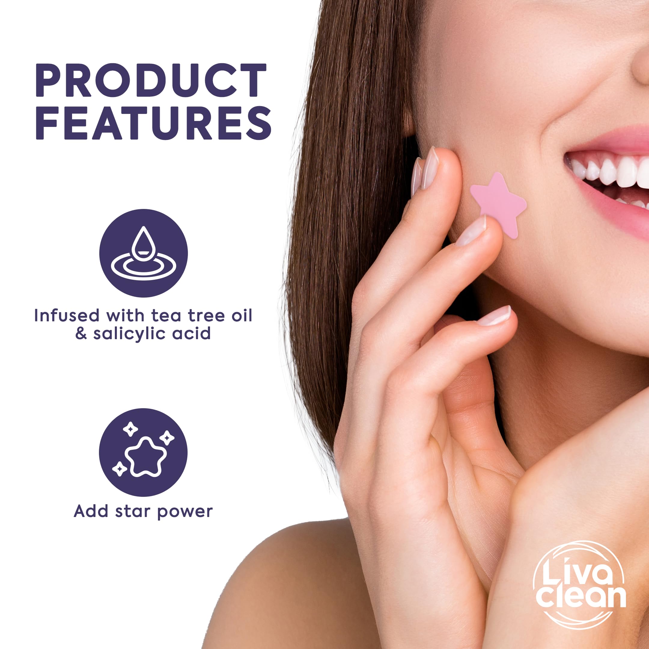 Livaclean star patch 12mm yellow discreetly covers zits and absorbs excess oil.
