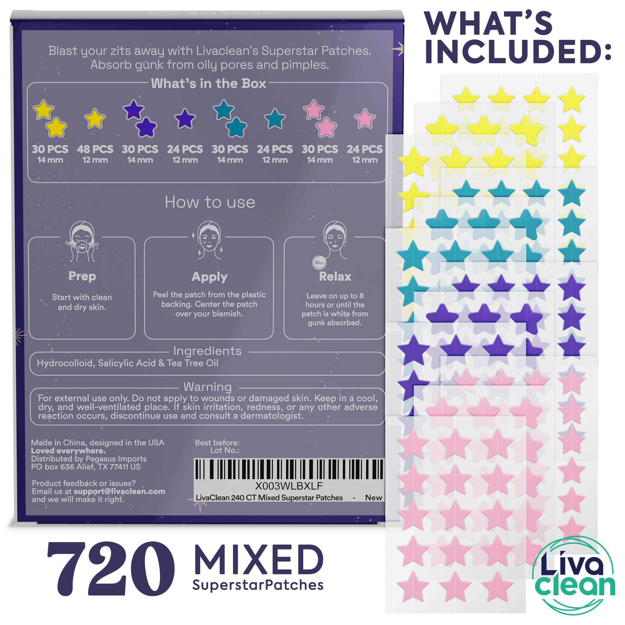 Livaclean star patch 14mm jelly pink provides discrete blemish protection and oil absorption.