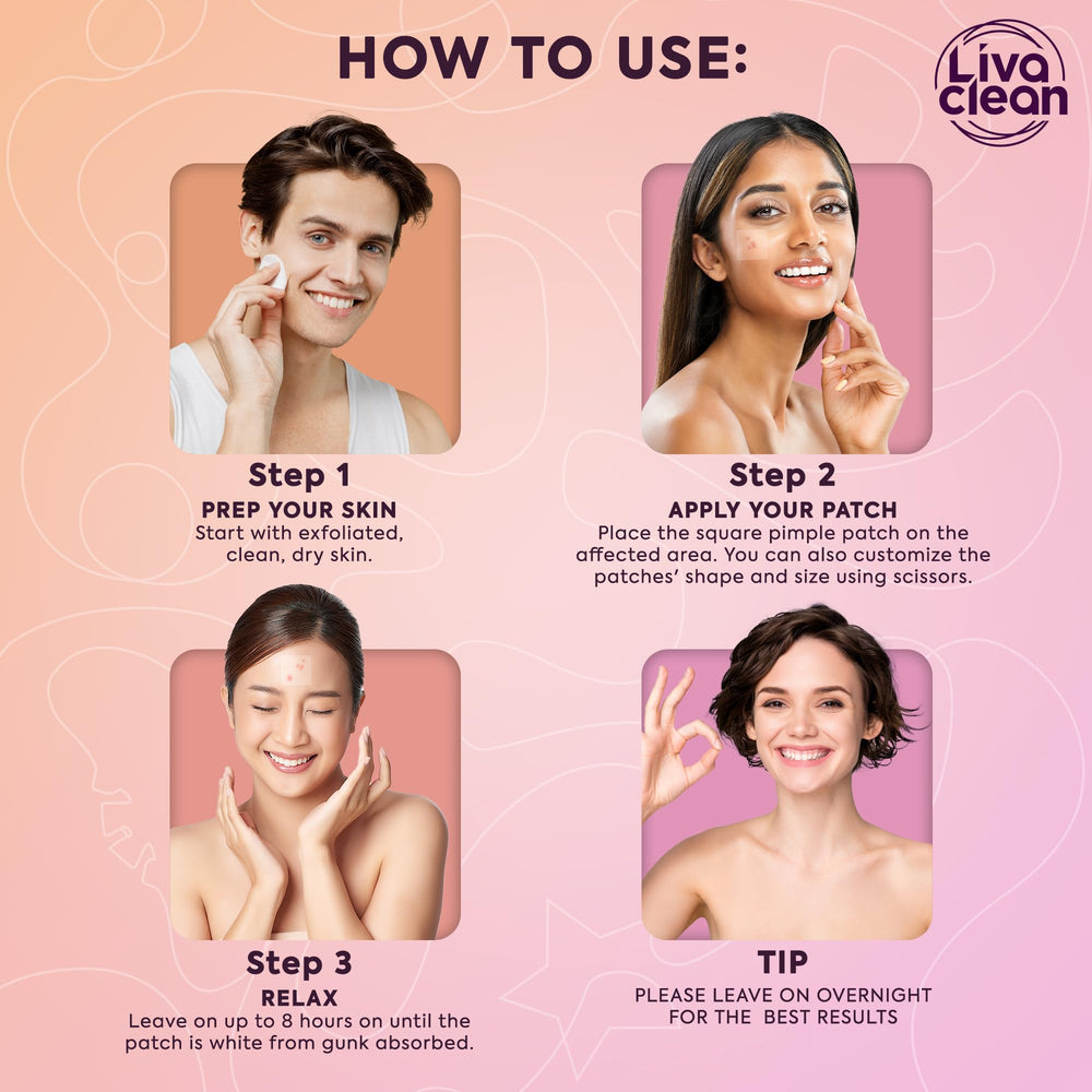 LivaClean XL patch on chin area helps manage oil and moisture overnight