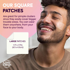 LivaClean XL patch covers a large facial area for multi spot blemishes