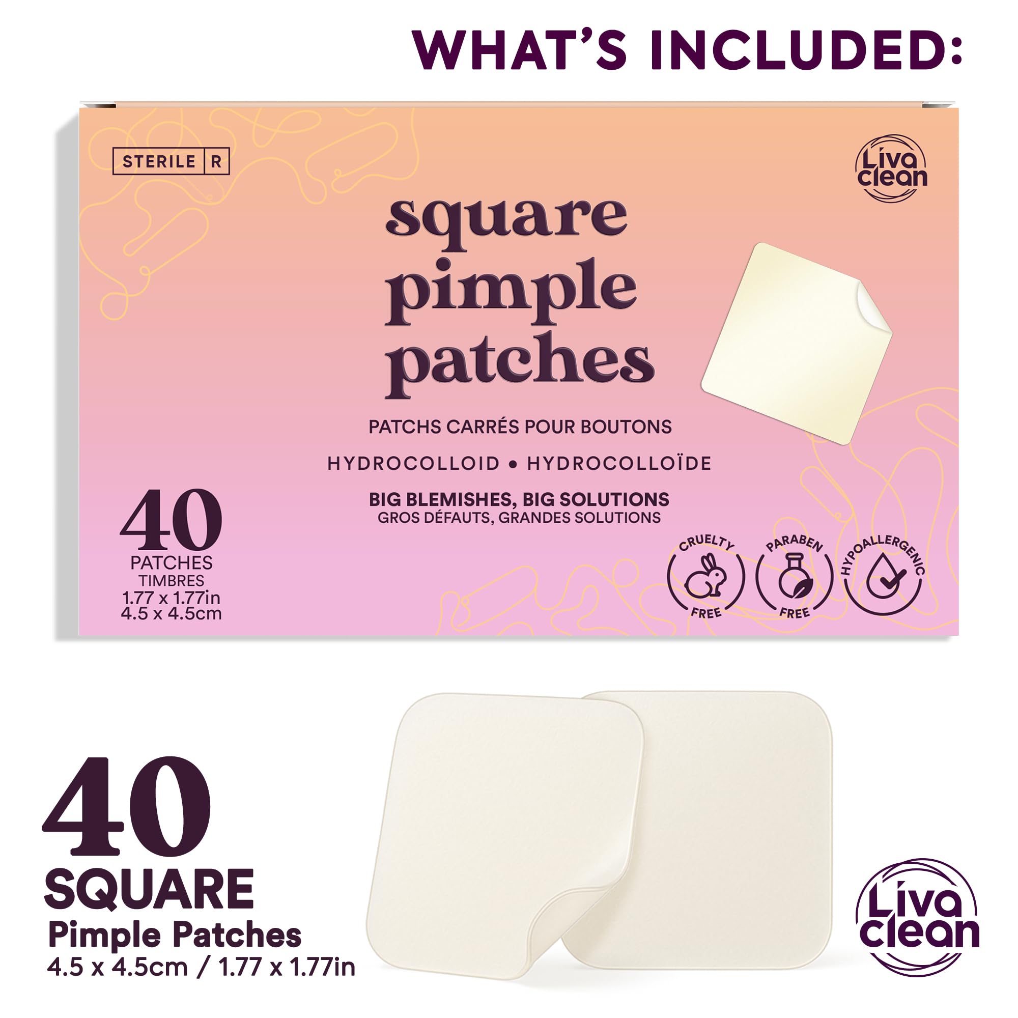 LivaClean XL patch on forehead provides large area protection against oils