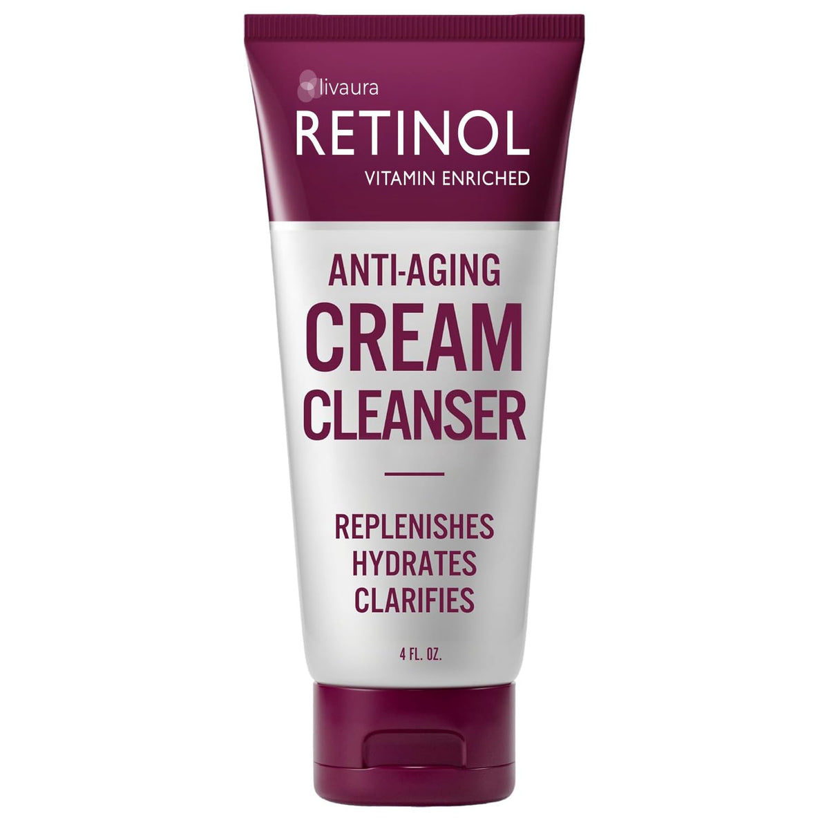 LIVAURA retinol cleanser bottle close-up shows hydrating formula for smoother skin prep