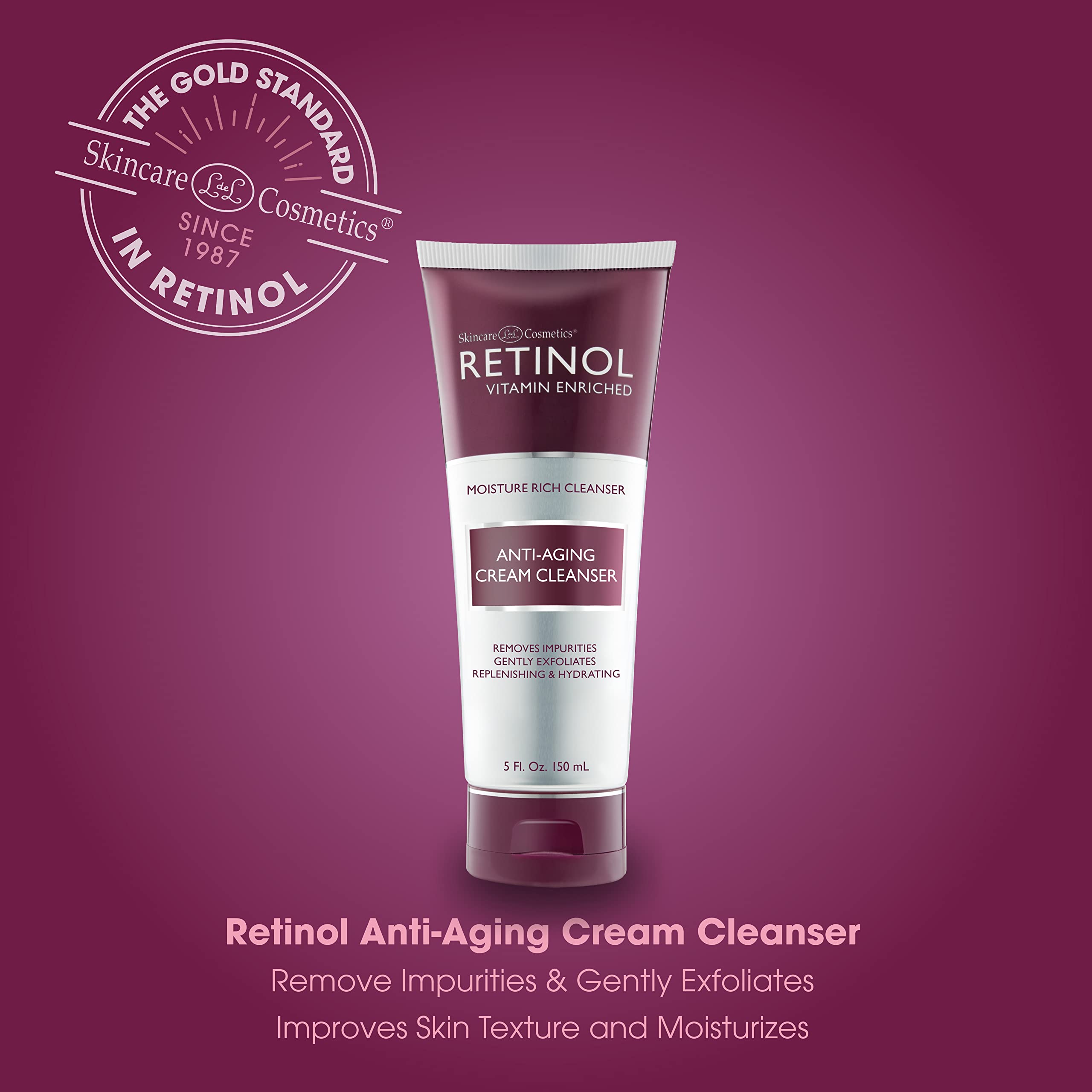 LIVAURA retinol cleanser pump-action bottle promoting daily gentle cleanse routine