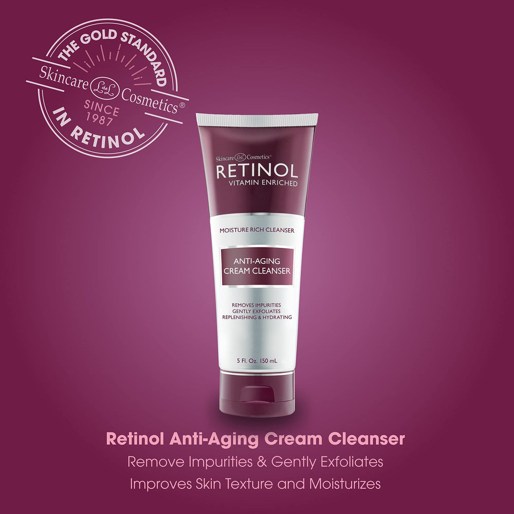 LIVAURA retinol cleanser pump-action bottle promoting daily gentle cleanse routine