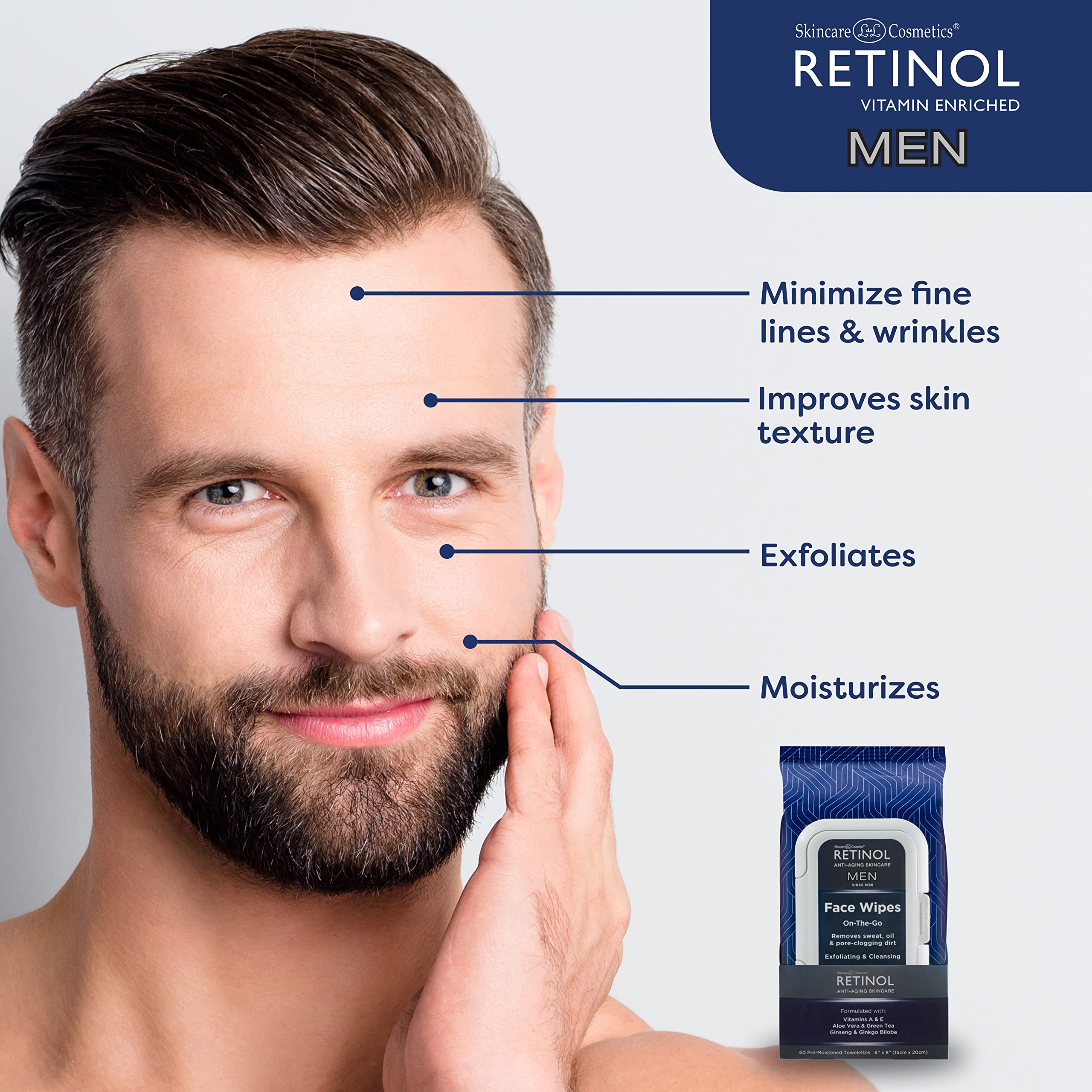 LIVAURA Retinol Men wipes after-workout use shown for refreshed skin