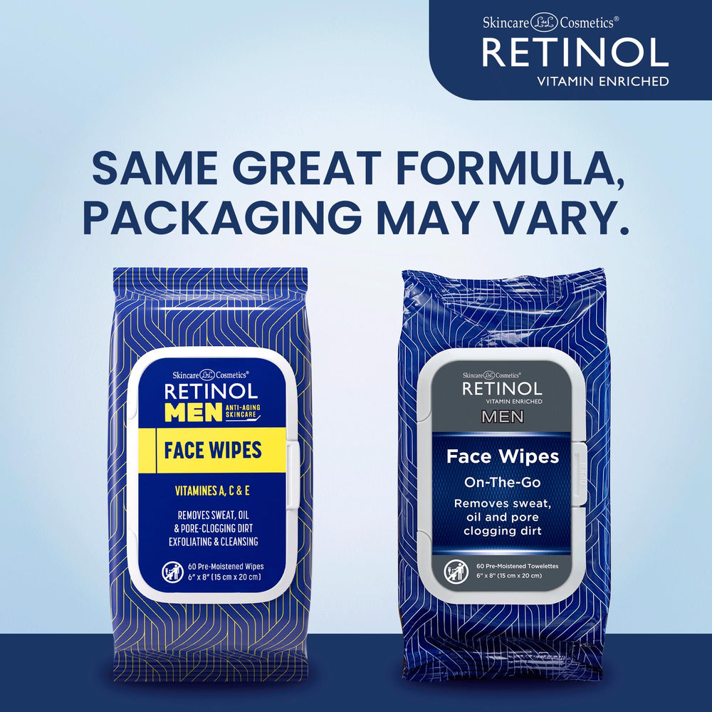 LIVAURA Retinol Men wipes texture close-up showing large, soft towelettes for face and body cleansing