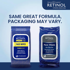 LIVAURA Retinol Men wipes texture close-up showing large, soft towelettes for face and body cleansing