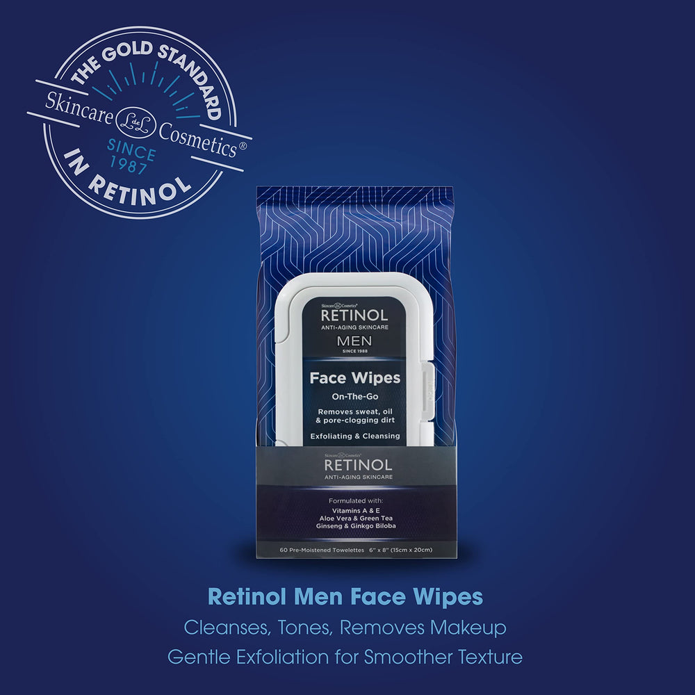 LIVAURA Retinol Men wipe with micellar water lifting impurities for quick daily cleansing