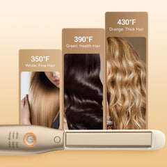 LivChic flat iron ready session showing quick styling on short hair.