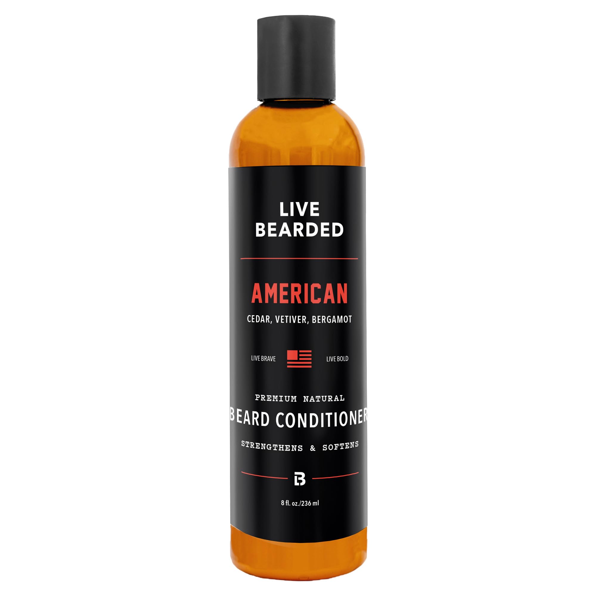 Live Bearded Beard Conditioner bottle front showing softer, healthier facial hair