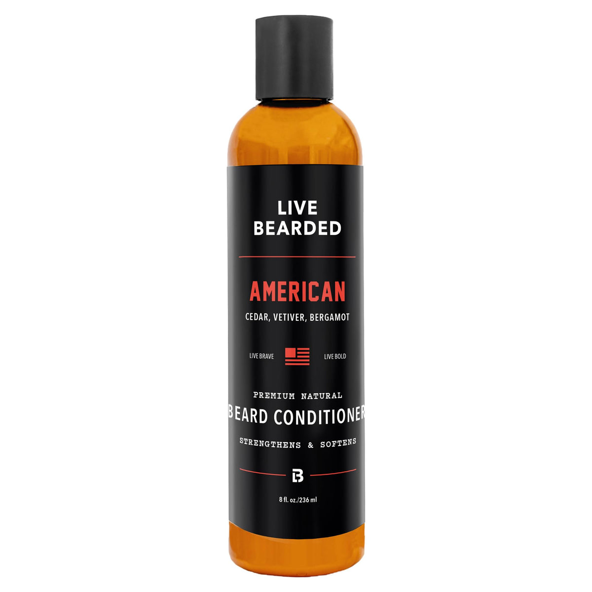 Live Bearded Beard Conditioner bottle front showing softer, healthier facial hair
