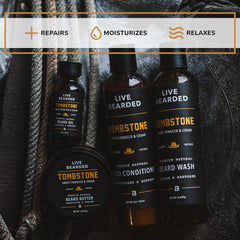 Live Bearded beard oil bottle nourishes skin and hair for easier styling.