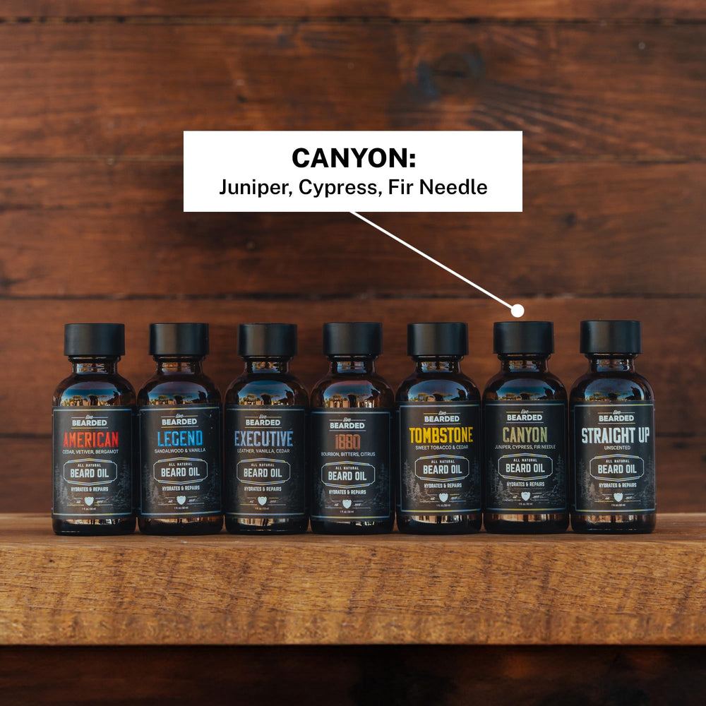 Live Bearded beard oil dropper closeup showing precise application for easy use