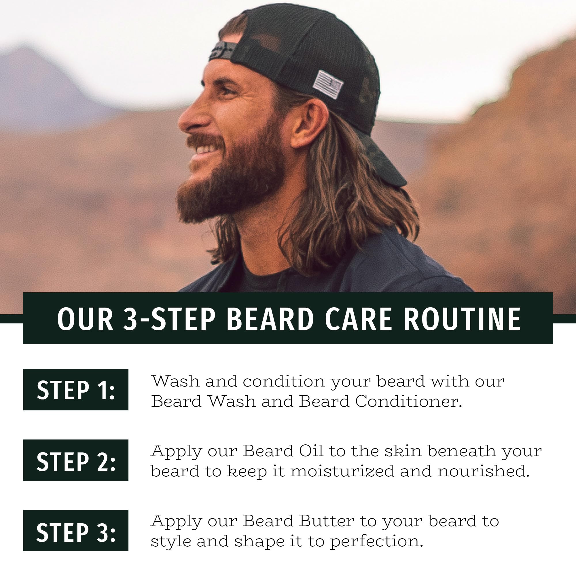 Live Bearded beard wash made-in-USA label signals quality.