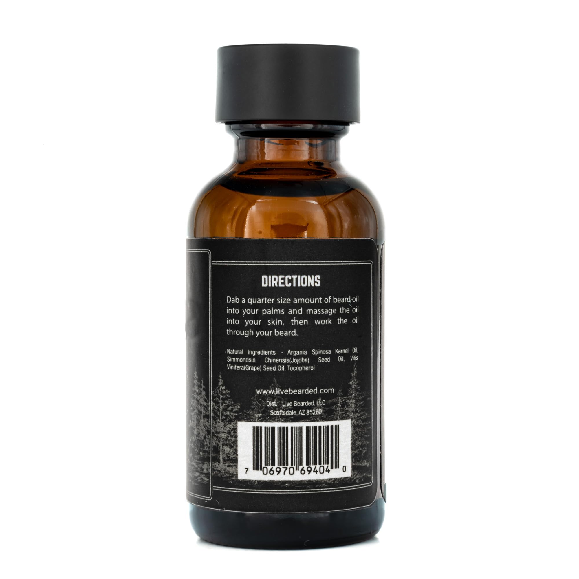 Live Bearded Canyon Scent bottle label with juniper aroma for refreshing grooming
